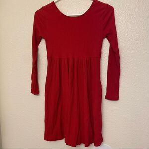 Old Navy red long sleeve fall winter Ribbed Knit Fit Flare Dress L 10/12